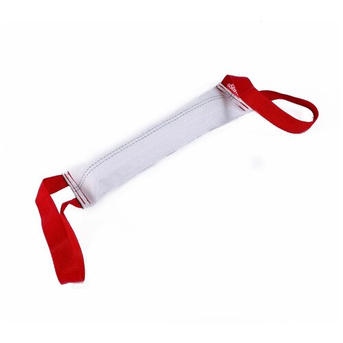 Игрушка для собак OSSO Fashion "Кусалка", с двумя ручками, цвет: белый, красный, длина 30 см