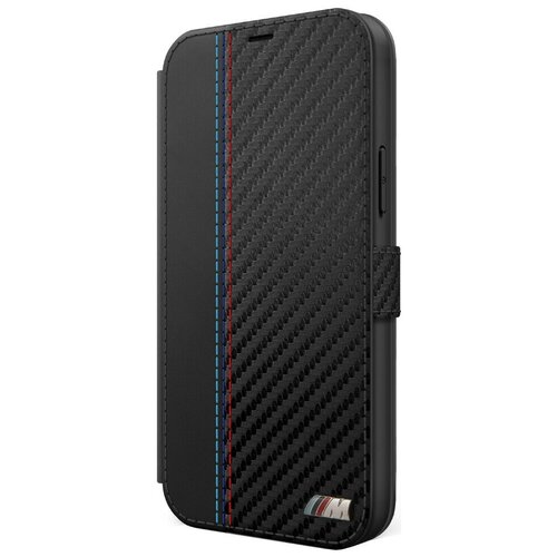 фото Чехол-книжка cg mobile bmw m-collection pu smooth/carbon effect booktype для iphone 12/12 pro, цвет черный (bmflbkp12mmcarbk)