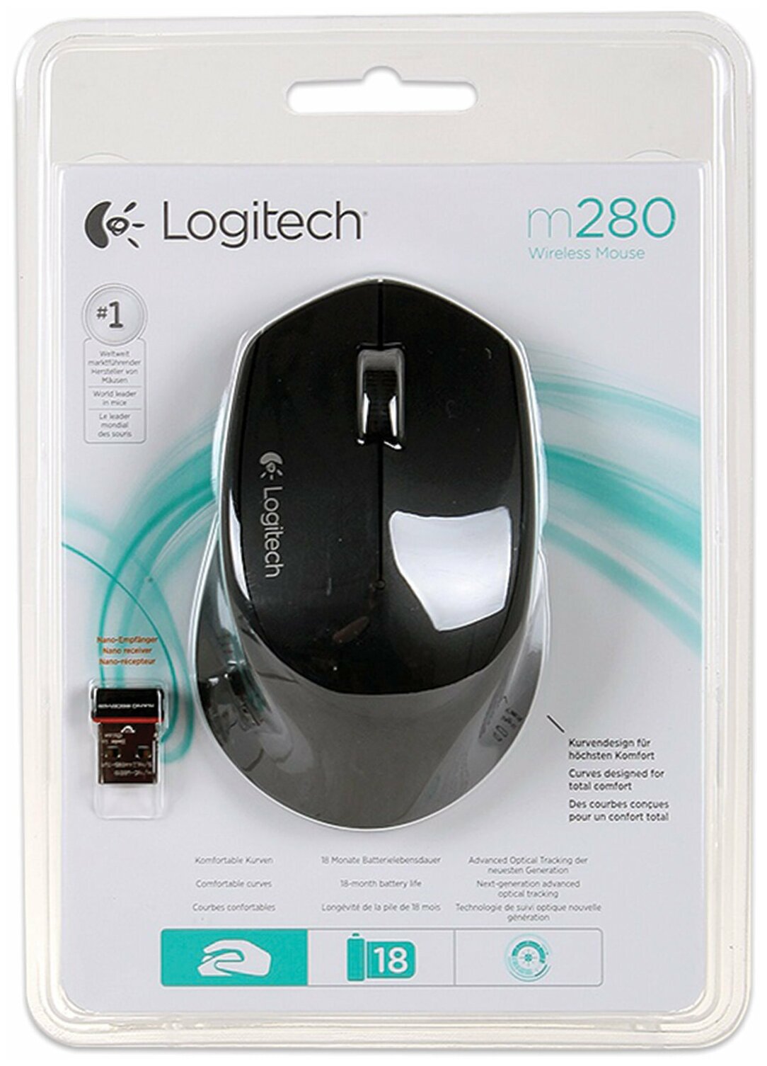 Мышка USB OPTICAL WRL M280 GREY 910-004310 LOGITECH - фото №3