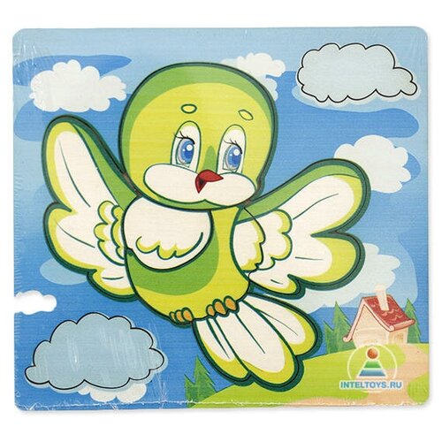 Деревянные вставные пазлы «Птичка» (Полноцвет)