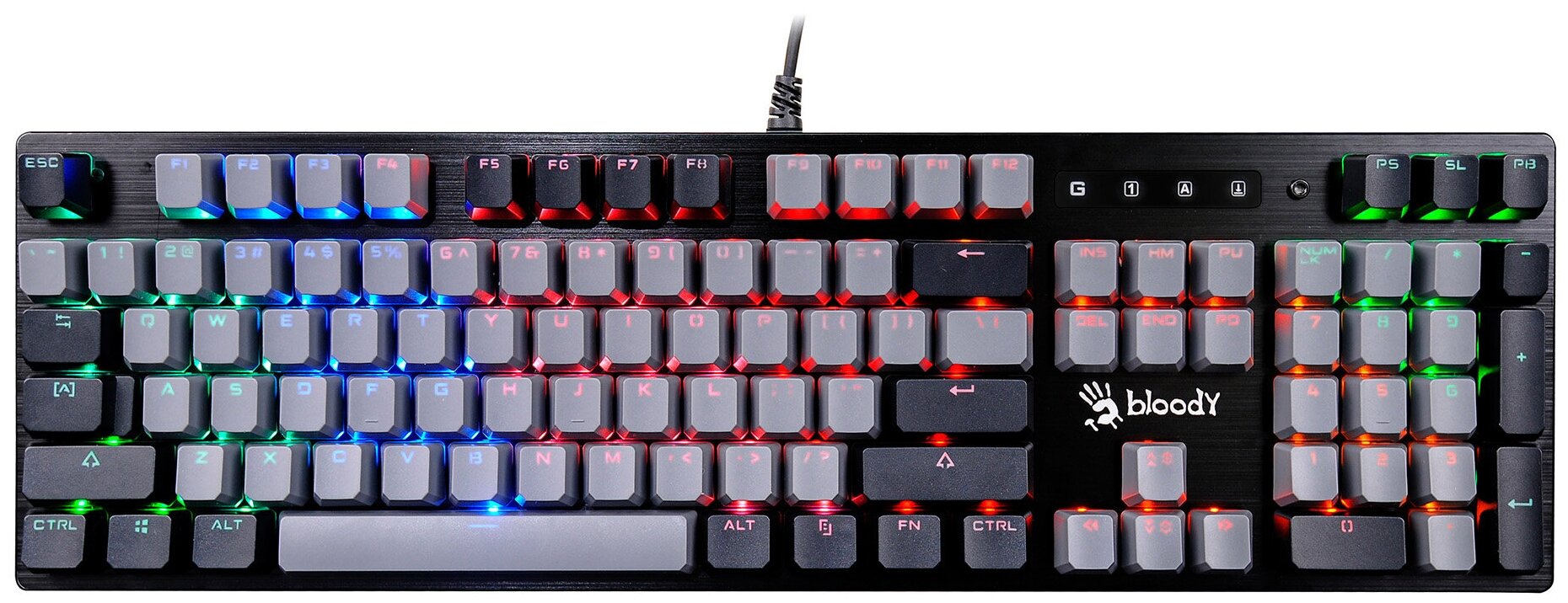 Клавиатура A4Tech Bloody B828N механическая черный/серый USB for gamer LED (B828N (GREY+BLACK))