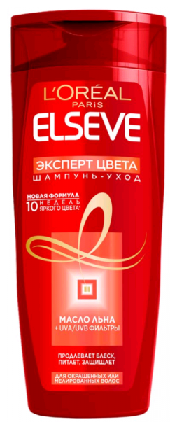 Loreal Elseve Эксперт Цвета Шампунь-уход "с маслом льна" для окрашенных или мелированных волос 400 мл.