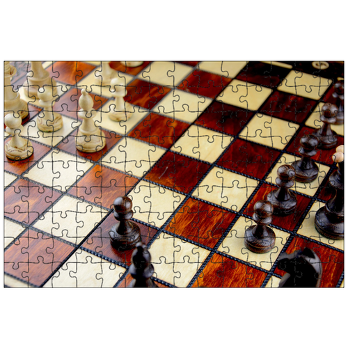 фото Магнитный пазл 27x18см."шахматы, настольная игра, стратегия" на холодильник lotsprints