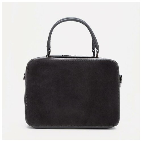 фото Саквояж, отдел на молнии, длинный ремень, цвет серый нет бренда