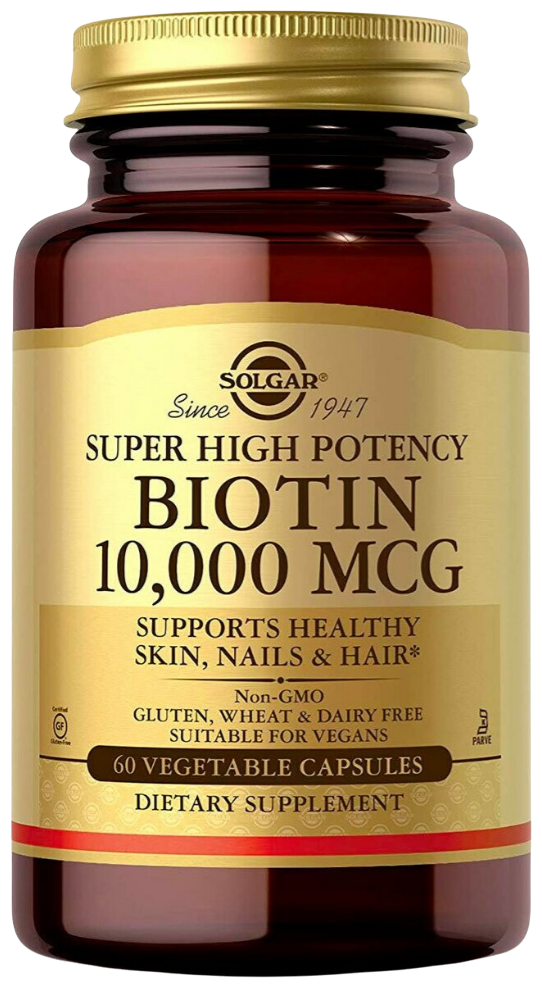Капсулы SOLGAR Biotin Super High Potency, 100 г, 10000 мкг, 60 шт.