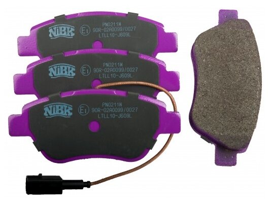 Дисковые тормозные колодки передние NIBK PN0211W (4 шт.)
