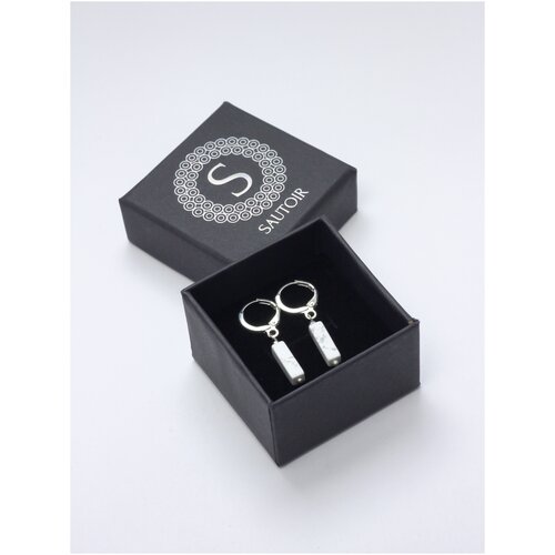 Женские серьги из натурального кахолонга от SAUTOIR / Стильные серьги на каждый день / Серьги из натурального камня