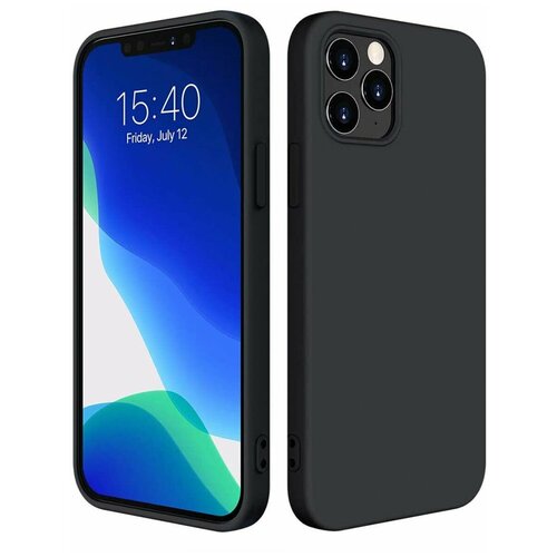 Чехол для iPhone 12 Pro Max противоударный матовый (Айфон 12 Про Макс), Черный