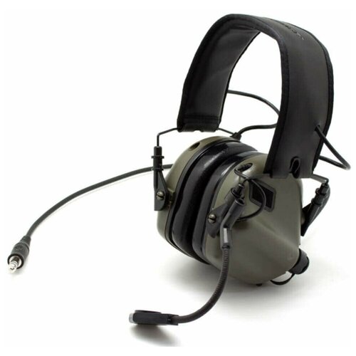 Наушники активные стрелковые Earmor ME5-FG-NOGEL c микрофоном и кабелем для тангенты 22-82 ДБ Хаки Черный 1386000₽