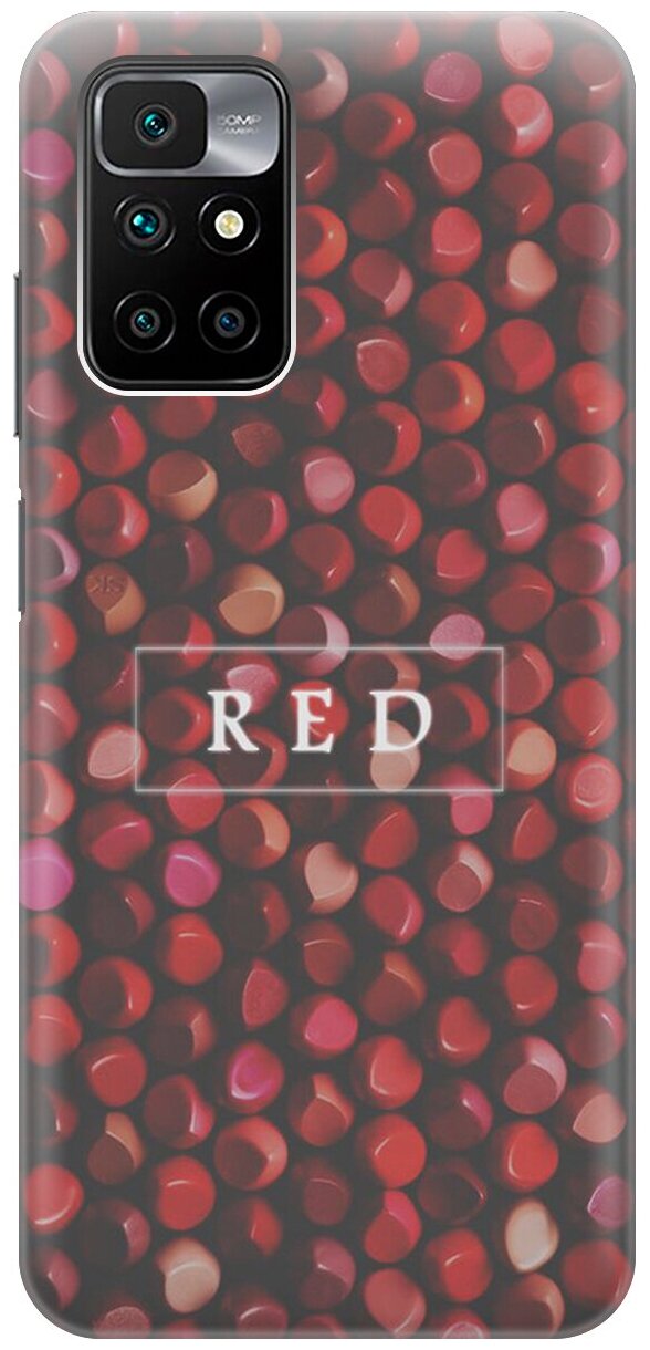 Силиконовый чехол Red Lips на Xiaomi Redmi 10 / Сяоми Редми 10