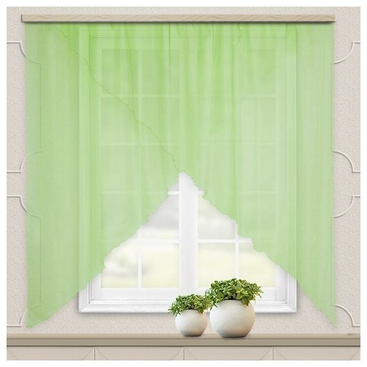 Комплект штор для кухни Марианна 300х160см, светло-зеленый, пэ 100%
