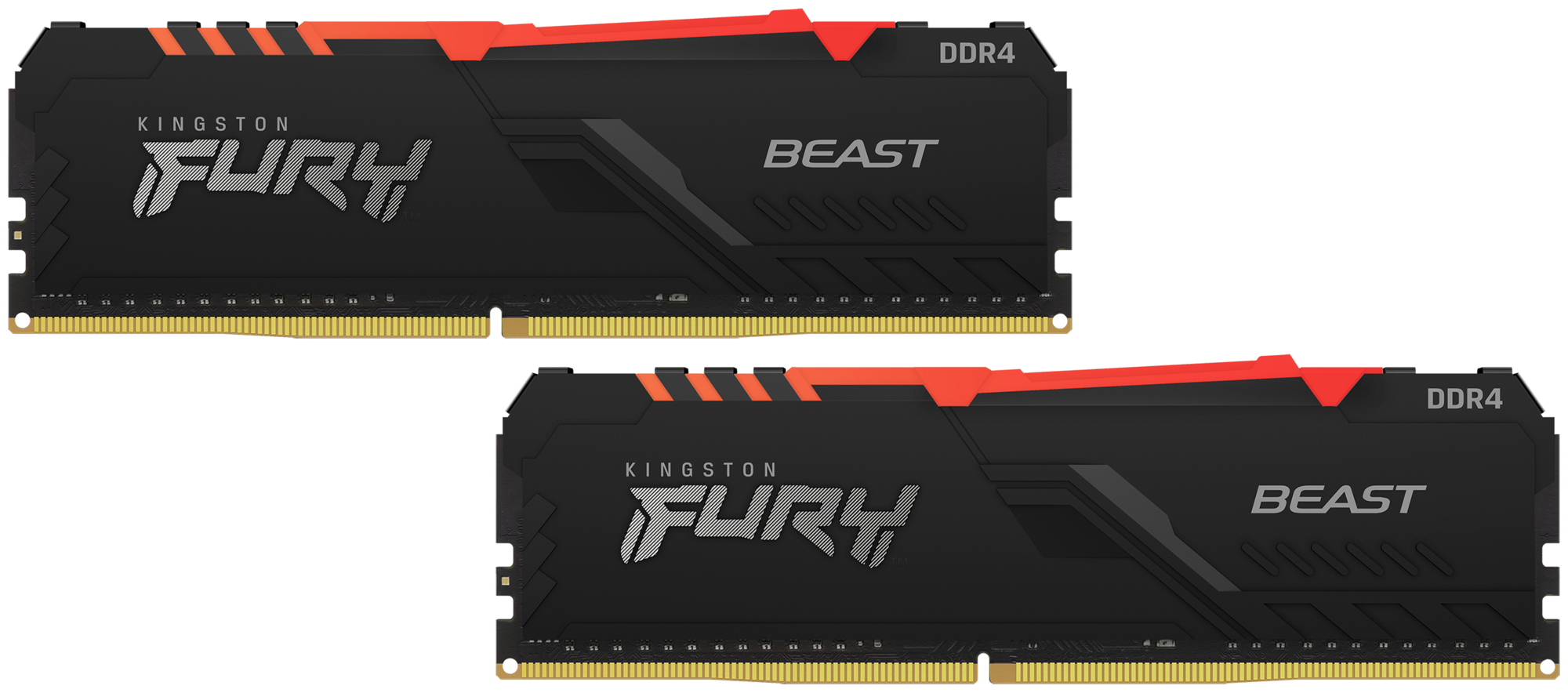 Оперативная память Kingston DDR4 32Gb (2x16Gb) 3200 MHz pc-25600 FURY Beast Black RGB (KF432C16BB1AK2/32)