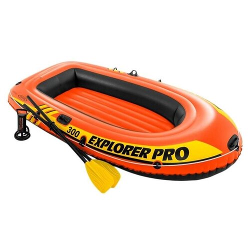 Лодка Explorer pro 300, 3 местная, 244 х 117 х 36 см, вёсла, ручной насос, до 200 кг, 58358NP INTEX