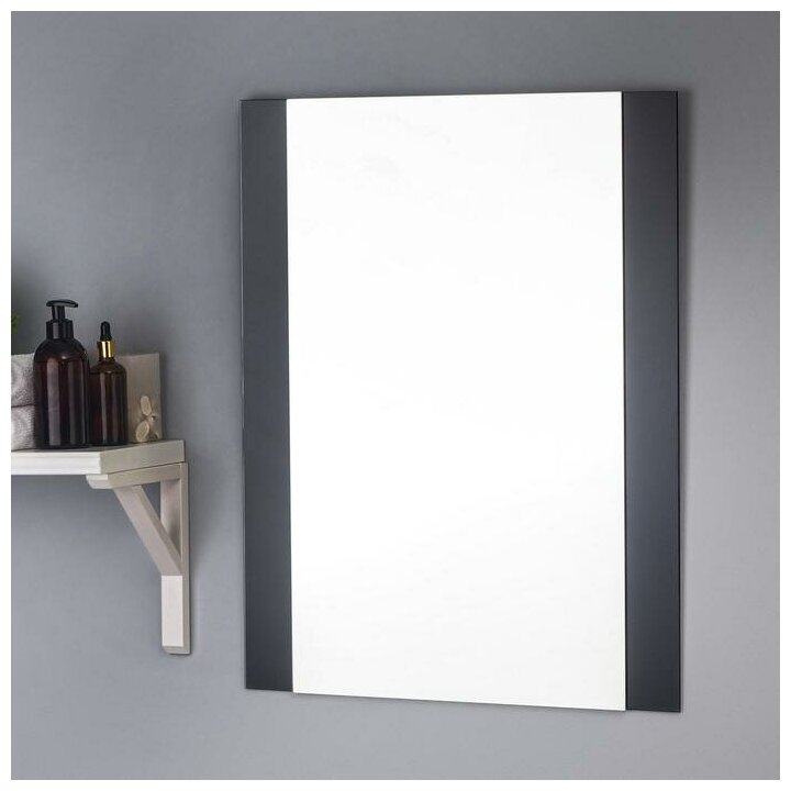 Зеркало , настенное, 67х52см, с декоративными вставками (цвет вставки черный) - фотография № 8