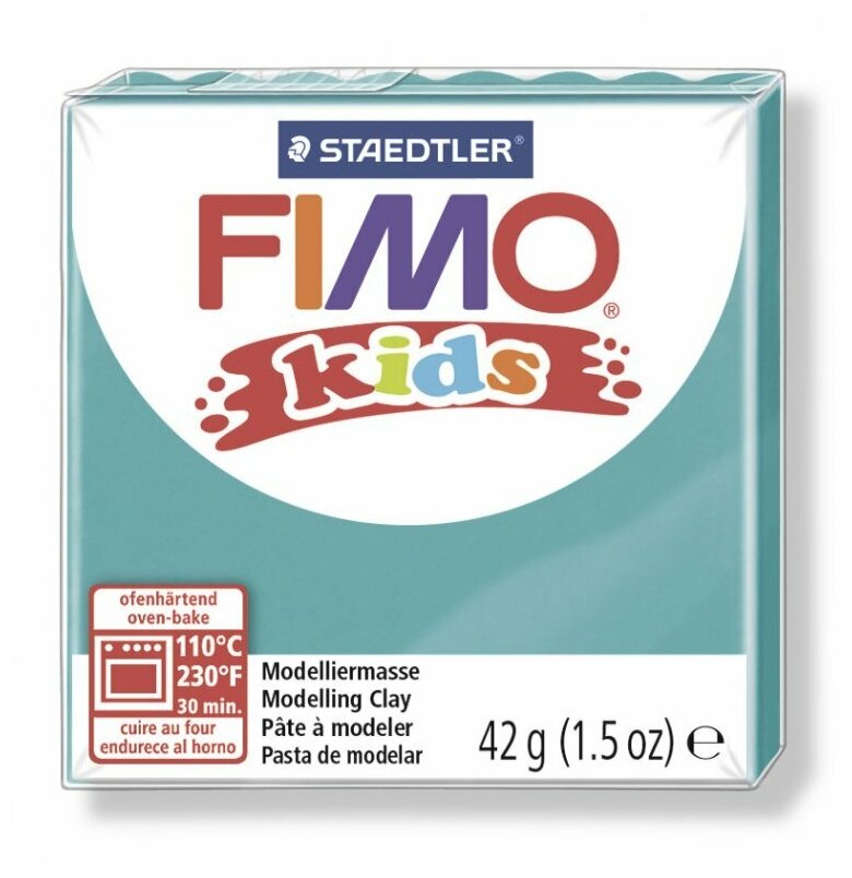 FIMO kids полимерная глина для детей, уп. 42г цв. бирюзовый, арт.8030-39