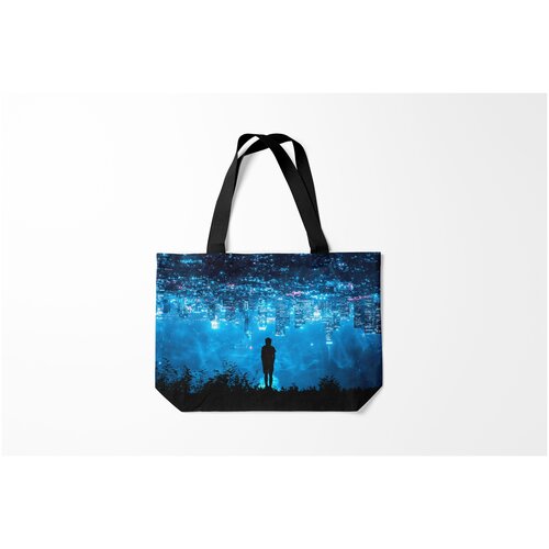 фото Сумка-шоппер / 46х35 см / тренды / абстракция перевернутый мир burnettie