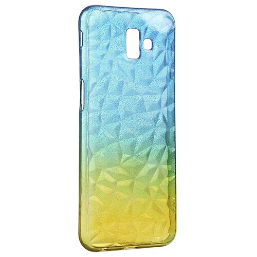 фото Чехол krutoff для samsung galaxy j6 plus sm-j610 crystal silicone yellow-blue 12263