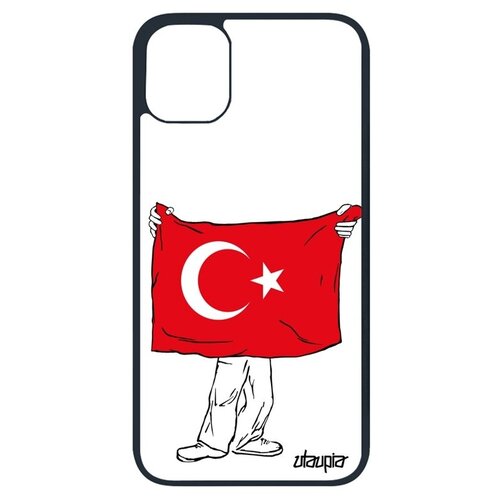 фото Красивый чехол на смартфон // apple iphone 11 pro // "флаг турции с руками" путешествие страна, utaupia, белый
