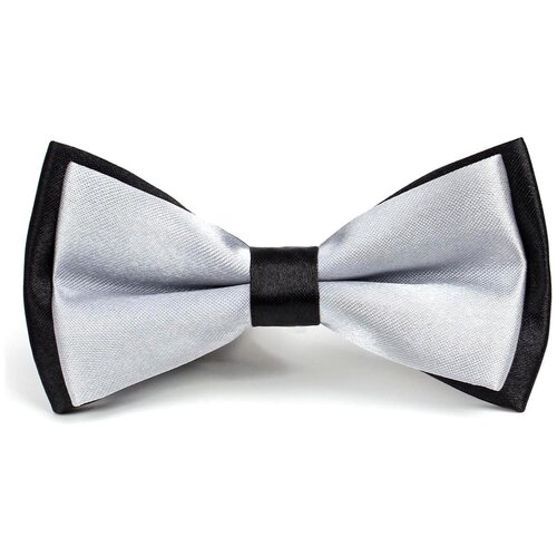 галстук бабочка для мальчика для девочки детская атласная синяя в черном Галстук 2beMan, серый