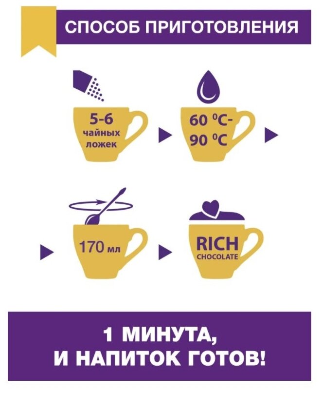 Горячий шоколад Rich Chocolate, Le Select, на натуральном молоке, гранулированный, 200 г. - фотография № 5