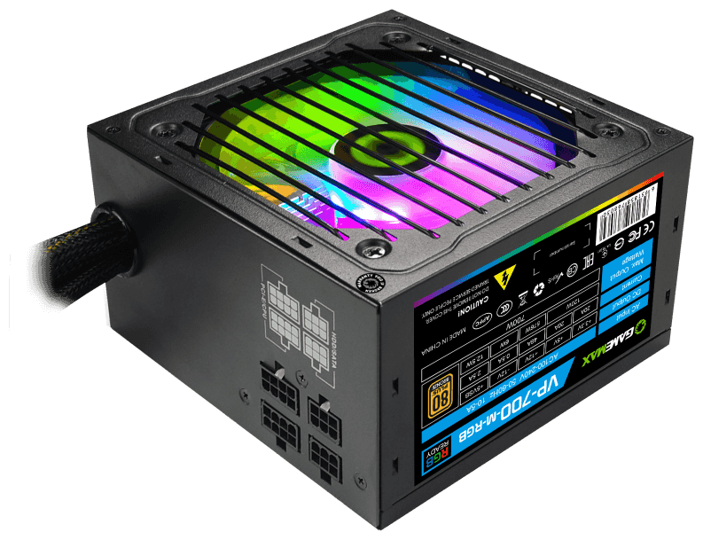 Блок питания GameMax ATX 700W VP-700-RGB-MODULAR 80+, Ultra quiet