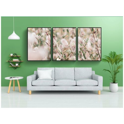 фото Набор модулных постеров для интерьера "цветы, завод, луг" 60x90 см. в тубусе, без рамки lotsprints