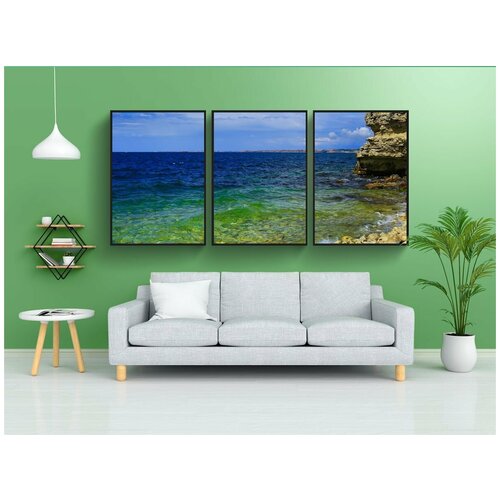 фото Набор модулных постеров для интерьера "море, чёрное море, черное море" 60x90 см. в тубусе, без рамки lotsprints