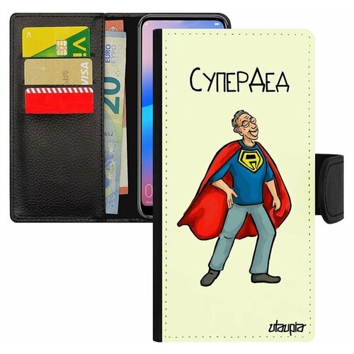 фото Чехол-книжка на мобильный xiaomi redmi 6a, "супердед" дедушка дедуля utaupia