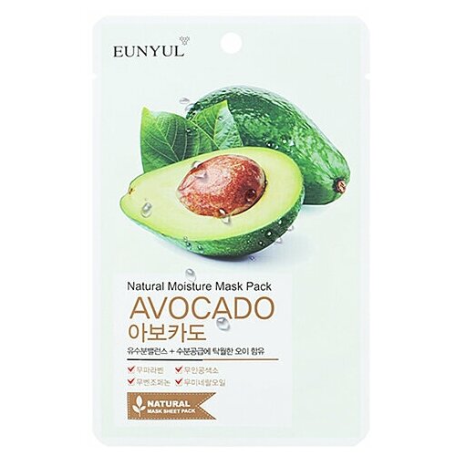 Eunyul Маска тканевая с экстрактом авокадо - Natural mosture mask pack avocado, 22мл