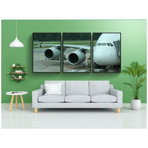 фото Набор модулных постеров для интерьера "сингапур, аэропорт, самолет" 60x90 см. в тубусе, без рамки lotsprints