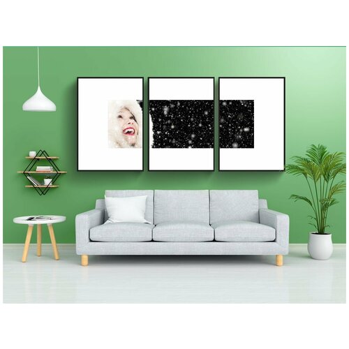 фото Набор модулных постеров для интерьера "рождество, звезды, улыбка" 60x90 см. в тубусе, без рамки lotsprints