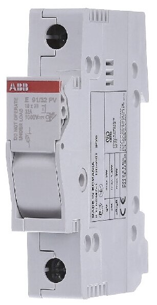 E91/32 Держатель предохранителей 1-полюсный 32А 10,3х38мм 690В AC/DC ABB, 2CSM200923R1801