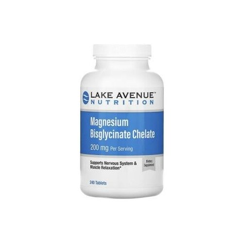 Lake Avenue Nutrition хелатный бисглицинат магния 200 мг 240 таблеток