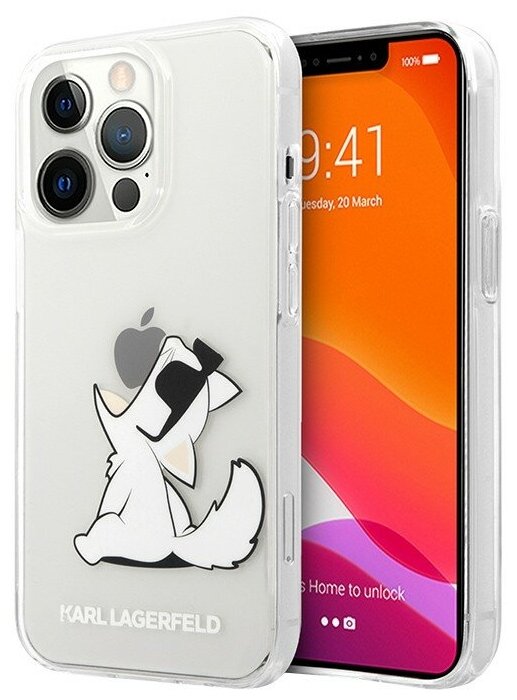 Чехол Karl Lagerfeld Choupette Fun Hard для iPhone 13 Pro, прозрачный