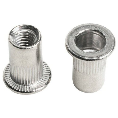 Гайка вытяжная с фланцем и насечкой М6 L15 - 10 шт.