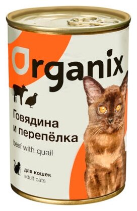 Organix консервы Консервы для кошек говядина с перепелкой 11вн42 0,1 кг 24860 (2 шт)