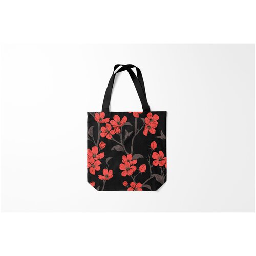 фото Сумка-шоппер / 40х40 см / тренды / цветы сакура sakura burnettie