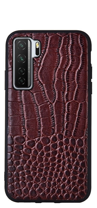 Чехол-накладка-бампер MyPads Premium для Huawei Honor 30S (CDY-AN90) из натуральной кожи с тиснением крокодила экзотическая неповторимая фактура .