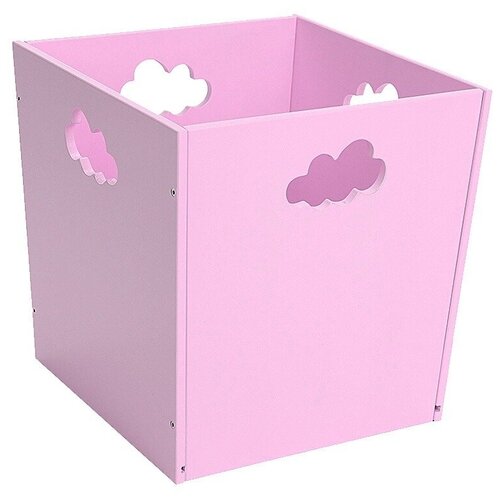 фото Деревянный ящик для игрушек фиолетовый с облачком посиделкин