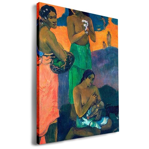 Картина 60x40 см на холсте Поль Гоген - Женщины на берегу моря