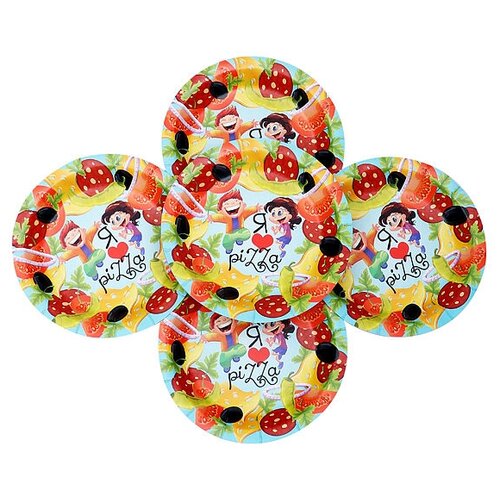 фото Набор тарелок n 6 "я люблю пиццу", 6 штук, 190 мм эврика