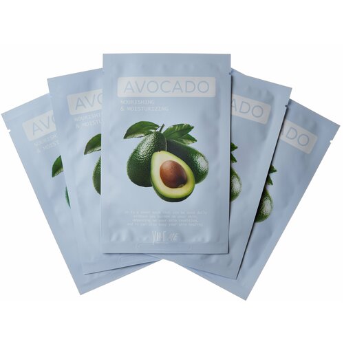 Купить Тканевая корейская маска для лица с экстрактом авокадо, коллагеном и гиалуроновой кислотой Yu.r me Avocado Sheet Mask, 5 шт.