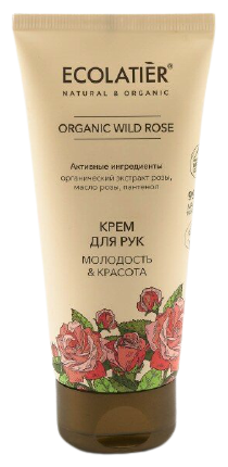 ECOLATIER Крем для рук Organic Wild Rose Молодость & Красота, 100 мл