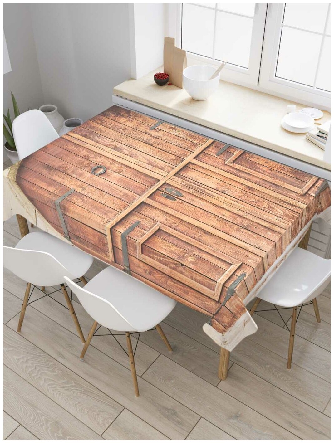 Прямоугольная водоотталкивающая скатерть на стол "Широкие врата" 120х145, JoyArty