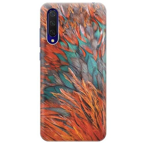 фото Ультратонкий силиконовый чехол-накладка для xiaomi mi 9 lite / cc9 с принтом "разноцветные перья" gosso