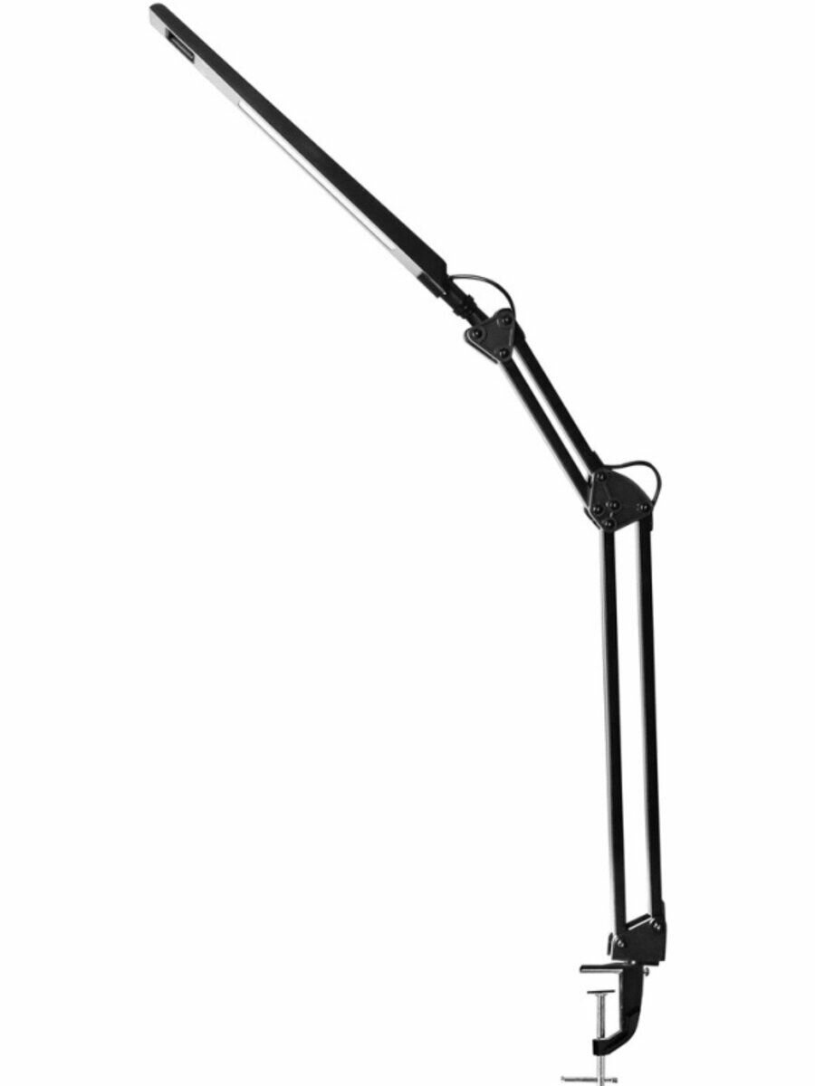 Светильник настольный LED Camelion KD-821 C02 черный,8 Вт, 230В, 2 ур. ярк,350лм, струбцина)