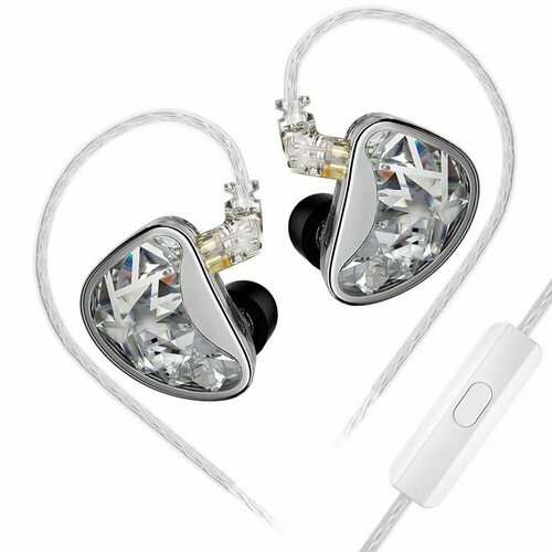 Наушники KZ Acoustics AS24 no switches с микрофоном серебристы 14290₽