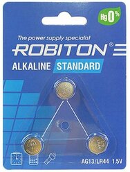 Батарейки алкалиновые Robiton AG13 LR44 357 A76 1.5В дисковые 11.6х5.35мм 3шт
