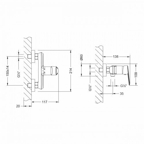 Смеситель для душа Lemark Point LM0303C - фото №3