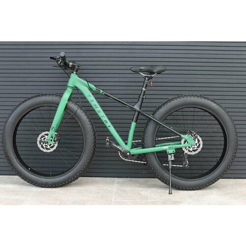 Велосипед Фэтбайк на спицах Richiesto ТТ118 8s 26 Алюминиевая рама Гидравлический тормоз черныйзеленый 3313200₽